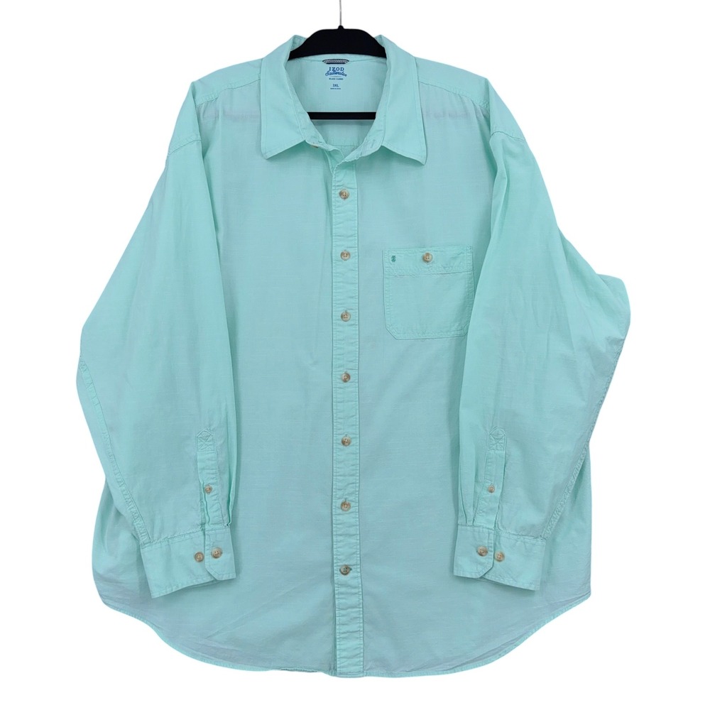 IZOD Saltwater Button Down Mens 3XL 100% Cotton Mint‎ Green
